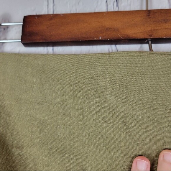 Rumer The Label olive green Byron ring asymmetrical front hem linen maxi skirt - Picture 10 of 12